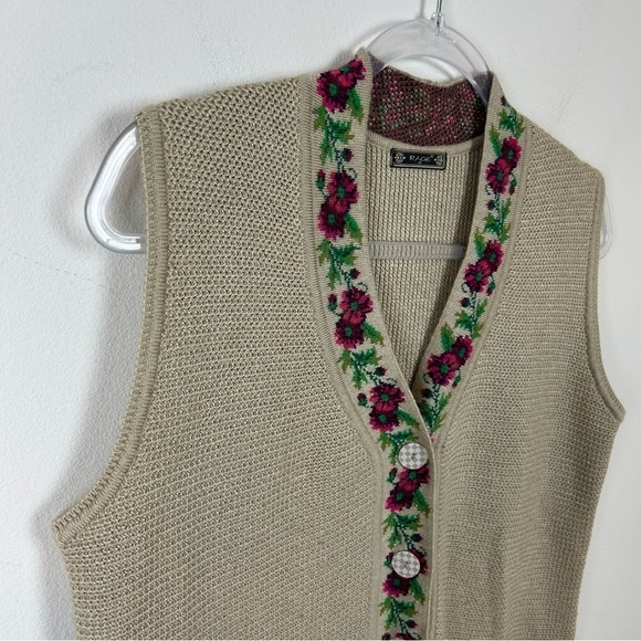 Vintage Rage Knit floral sweater vest size: XL - Picture 4 of 12